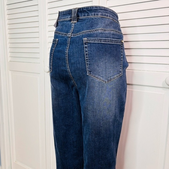 New CHICO’S Black Label Denim Navy Embellished Denim Pant Size 14 - Picture 6 of 12